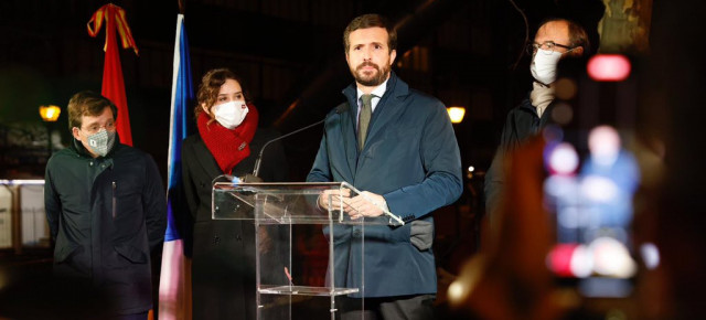 Pablo Casado en la ofrenda floral por el 27 º aniversario del asesinato de Gregorio Ordóñez por ETA