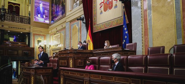El vicesecretario de Comunicación del Partido Popular, Pablo Montesinos, interviene en el Pleno del Congreso