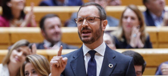 El portavoz del PP en el Senado, Javier Maroto, durante la Sesión de Control en el Senado