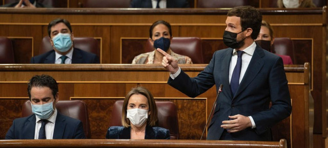 Pablo Casado, durante la sesión de control al Gobierno