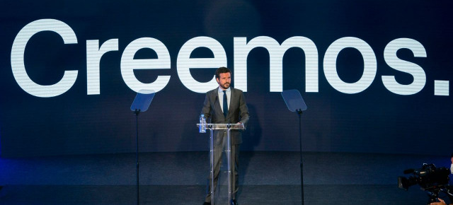 Pablo Casado en la presentación de la Convención Nacional del PP