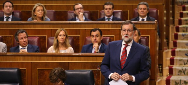 El Presidente del Gobierno, Mariano Rajoy, en la sesión de control al Gobierno
