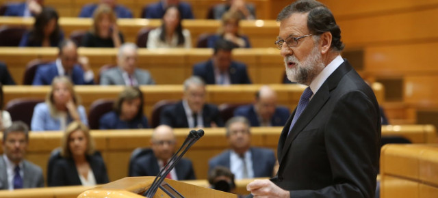 El presidente del Gobierno durante su intervención en el pleno del Senado sobre el 155