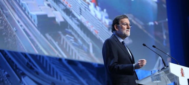 Mariano Rajoy durante la inauguración en Barcelona de la jornada 