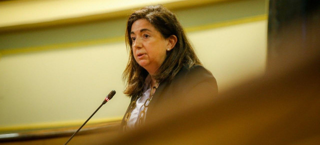Sandra Moneo, durante la sesión de control al Gobierno