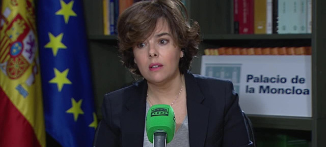 Soraya Sáenz de Santamaría durante una entrevista en 