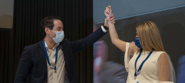 Teodoro García Egea y Marta Barrachina en el XV Congreso Provincial del PP de Castellón