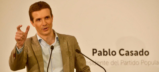 El presidente del Partido Popular, Pablo Casado, durante su intervención en el Foro 