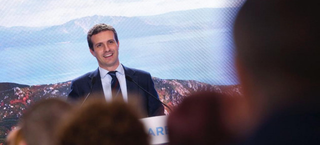 Pablo Casado durante su intervención en la Junta Directiva del PP de A Coruña