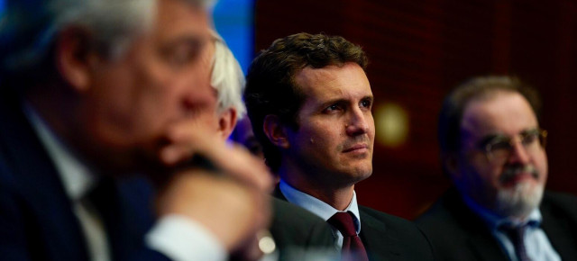 Pablo Casado en la reunión del Grupo del Partido Popular Europeo