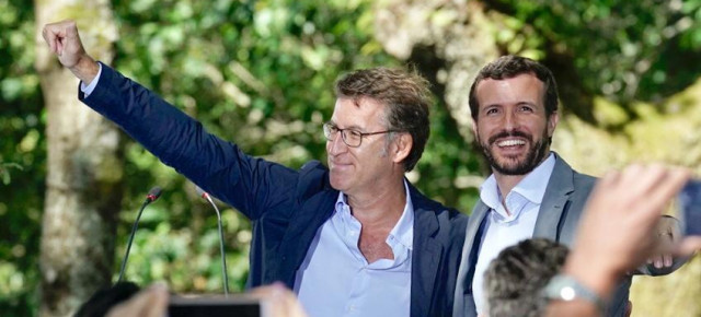 Pablo Casado y Alberto Núñez Feijóo en Cerdedo-Cotobade