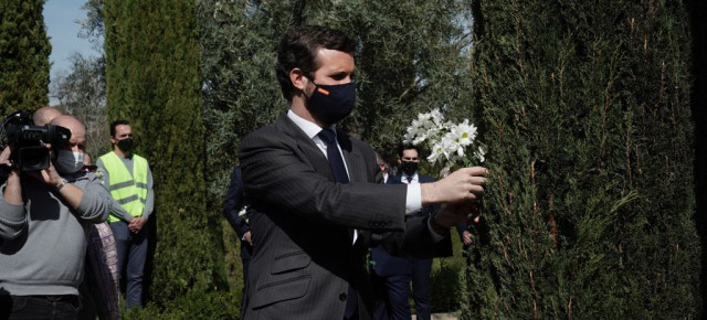 Pablo Casado durante un acto en memoria de las víctimas de los atentados del 11-M