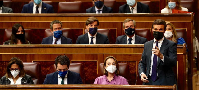 Pablo Casado en su intervención en la sesión de control al Gobierno.