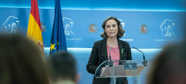 Cuca Gamarra Hoy, en la rueda de prensa en el Congreso tras la Junta de Portavoces