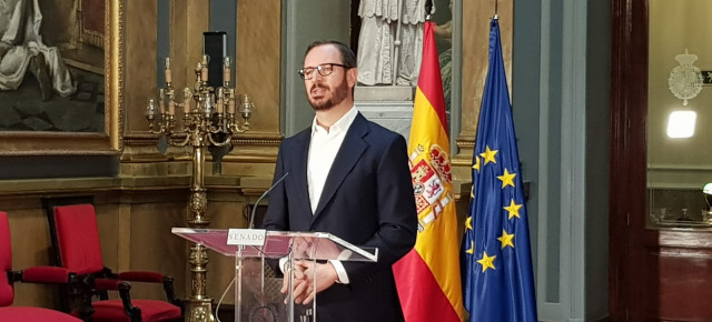 Javier Maroto hoy, tras la reunión de la Junta de Portavoces