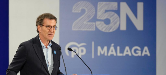 Alberto Núñez Feijóo durante su intervención en el acto