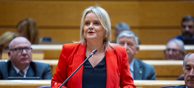 Mari Mar Blanco durante la intervención en el Senado