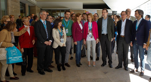 Mariano Rajoy a su llegada al 14 Congreso del PP del País Vasco