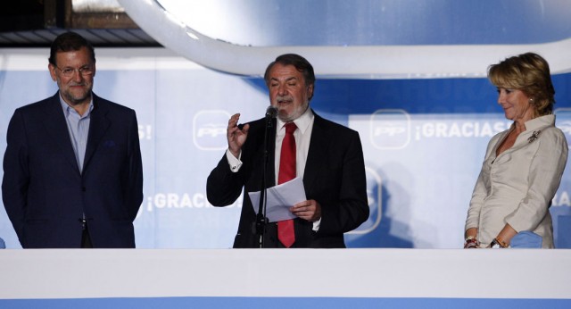 Noche Electoral: Mariano Rajoy, Jaime Mayor Oreja y Esperanza Aguirre