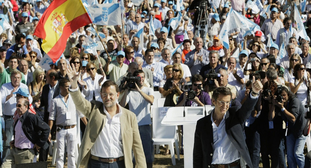 Mariano Rajoy y Alberto Núñez Feijóo en Silleda