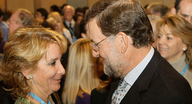 Mariano Rajoy con Esperanza Aguirre