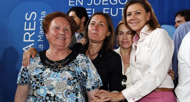 María Dolores Cospedal en la clausura de un mitin en Bolaños de Calatrava