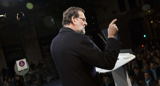 Mariano Rajoy en el acto de inicio de la campaña electoral