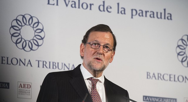 Mariano Rajoy interviene en un acto organizado por Barcelona Tribuna