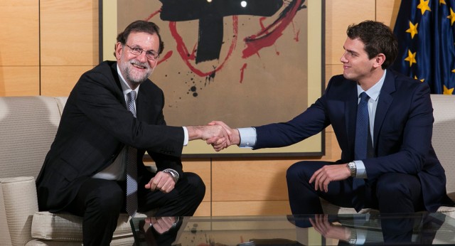 Mariano Rajoy se reúne con Albert Rivera en el Congreso