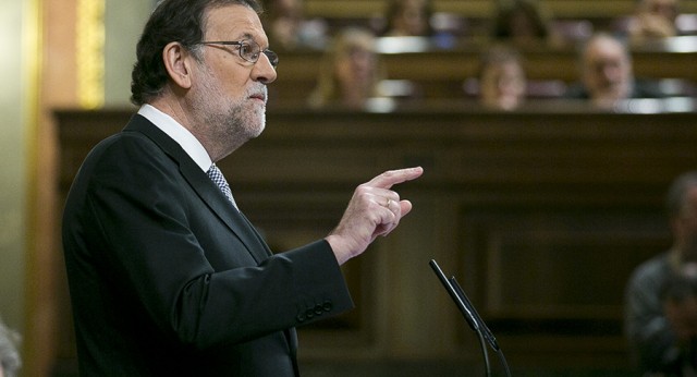 El presidente del Gobierno en funciones, Mariano Rajoy, durante la sesión de investidura