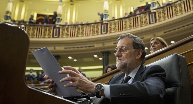 Mariano Rajoy durante el segundo debate de la sesión de investidura