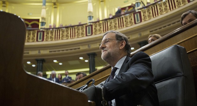 Mariano Rajoy durante el segundo debate de la sesión de investidura