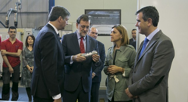 Mariano Rajoy y María Dolores de Cospedal visitan la empresa Witzenmann en Guadalajara