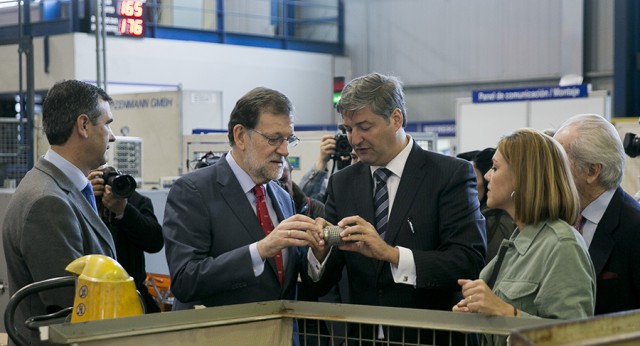 Mariano Rajoy y María Dolores de Cospedal visitan la empresa Witzenmann en Guadalajara