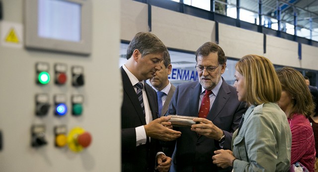 Mariano Rajoy y María Dolores de Cospedal visitan la empresa Witzenmann en Guadalajara