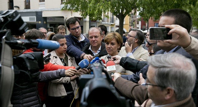 María Dolores de Cospedal hace declaraciones a los medios