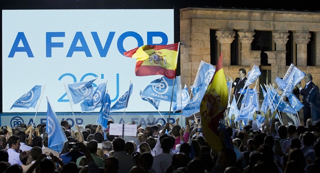 Mariano Rajoy en el acto de inicio de campaña