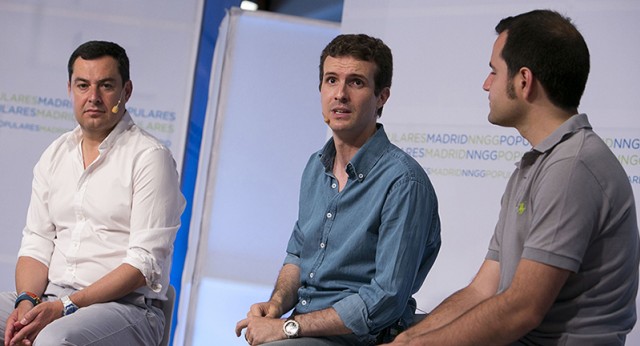 Pablo Casado durante su intervención en el campus de verano de NNGG Madrid