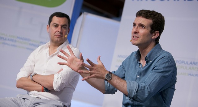 Pablo Casado durante su intervención en el campus de verano de NNGG Madrid