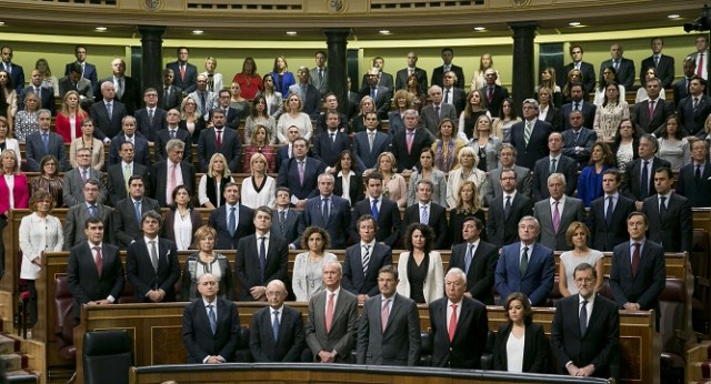 Grupo Parlamentario Popular durante la Sesión de Investidura de Mariano Rajoy en el Congreso 