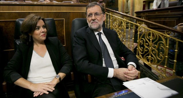 Mariano Rajoy y Soraya Sáenz de Santamaría durante Sesión de Investidura en el Congreso 