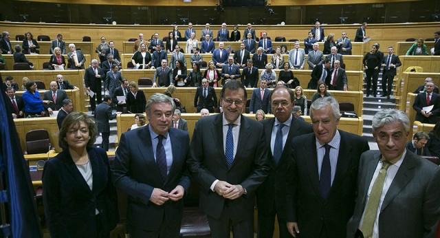 Mariano Rajoy preside la reunión del GPP en el Senado