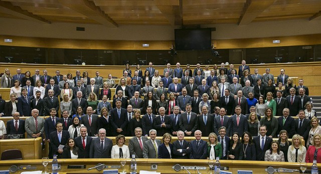 Mariano Rajoy preside la reunión del GPP en el Senado