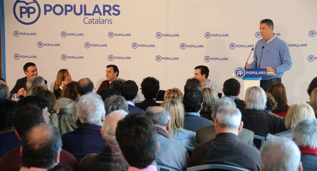 García Albiol durante un acto con compromisarios del PP en Barcelona