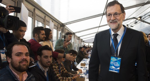 Mariano Rajoy a su llegada al 18 Congreso del PP