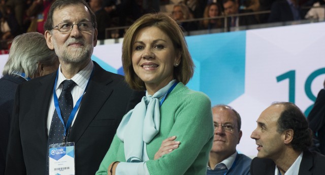 Mariano Rajoy con María Dolores de Cospedal en el Plenario 18 Congreso del PP