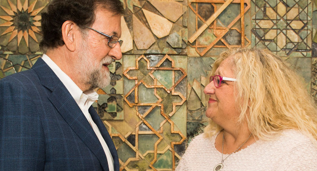 Mariano Rajoy con la madre de Sandra palo, María del Mar Bermúdez