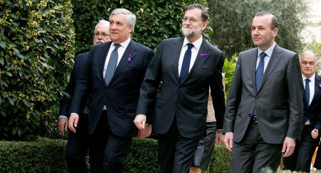 El Presidente Mariano Rajoy a su llegada a las jornadas de trabajo del EPP