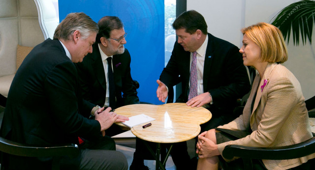 El Presidente Rajoy junto a Mª Dolores Cospedal y Antonio López Istúriz
