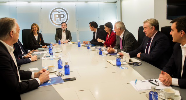 El Presidente del Partido Popular, Mariano Rajoy, durante el Comite de Dirección.